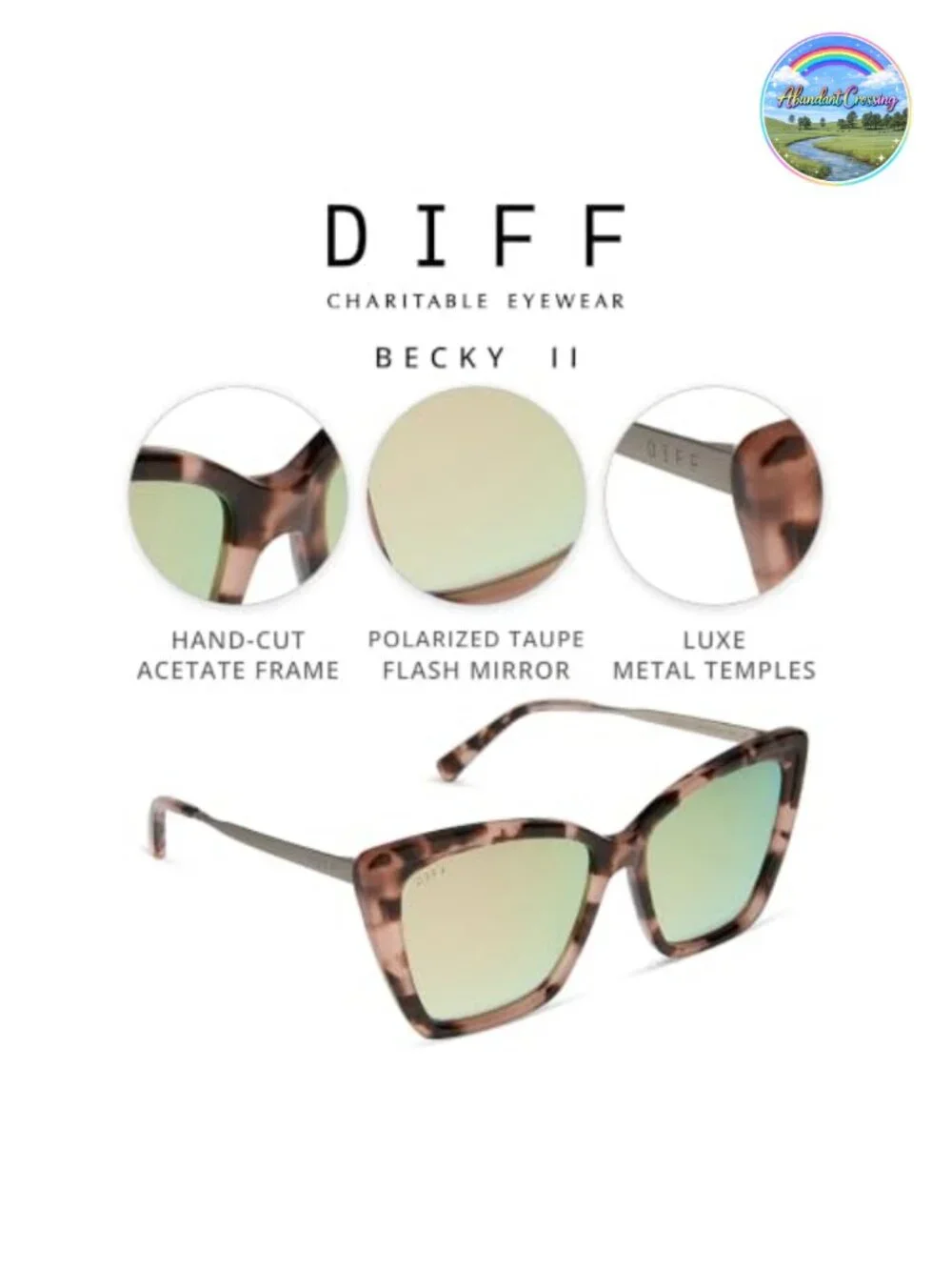 Oversized Cat Eye Polarized Sunglasses Acetate UV Protection